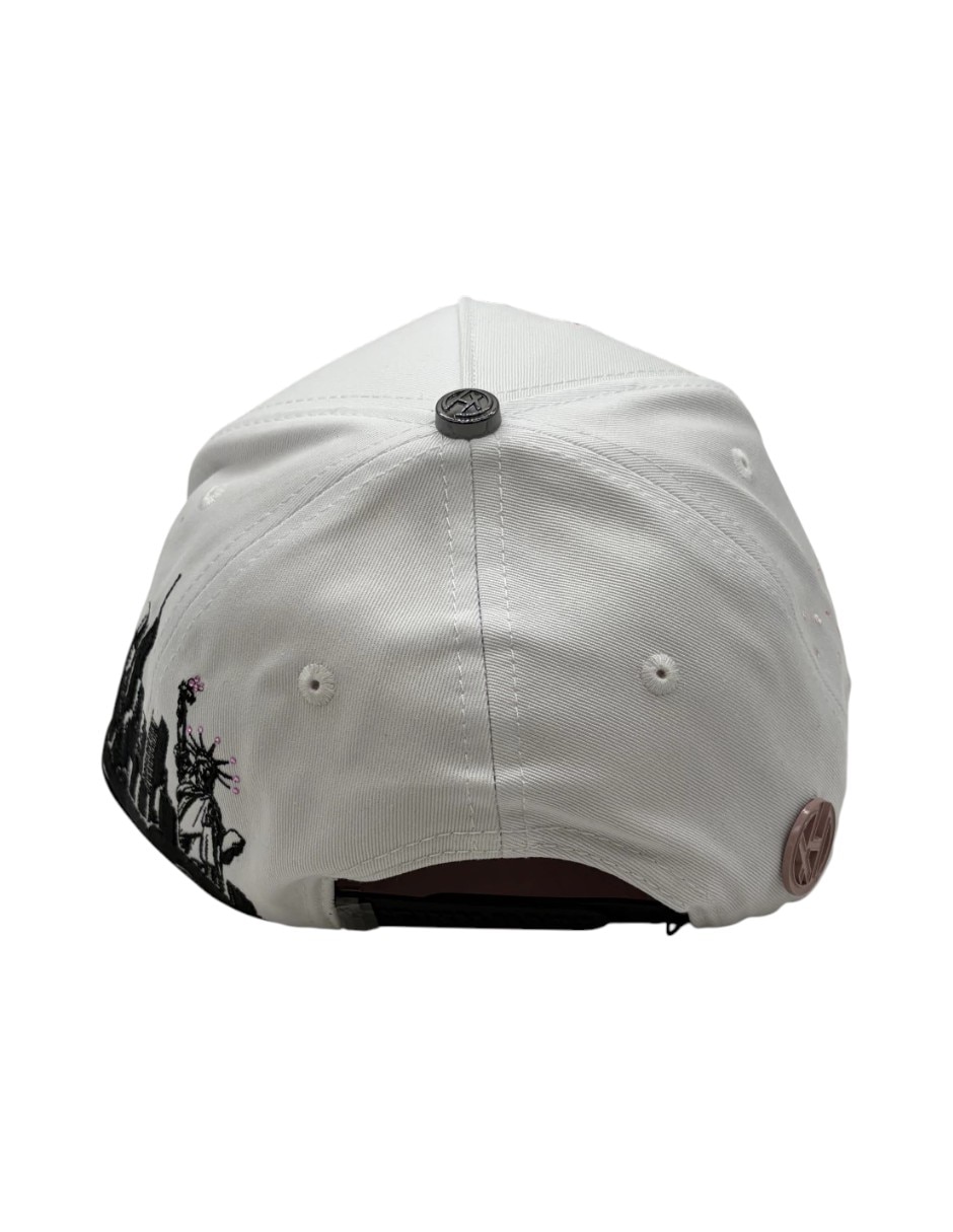 Gorra visera curva snapback casual Big Boss Sakura White para hombre