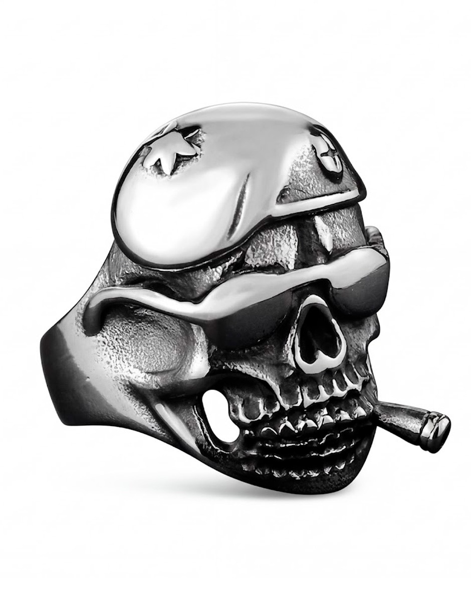 Anillo calavera nira calaveras de acero inoxidable brillante