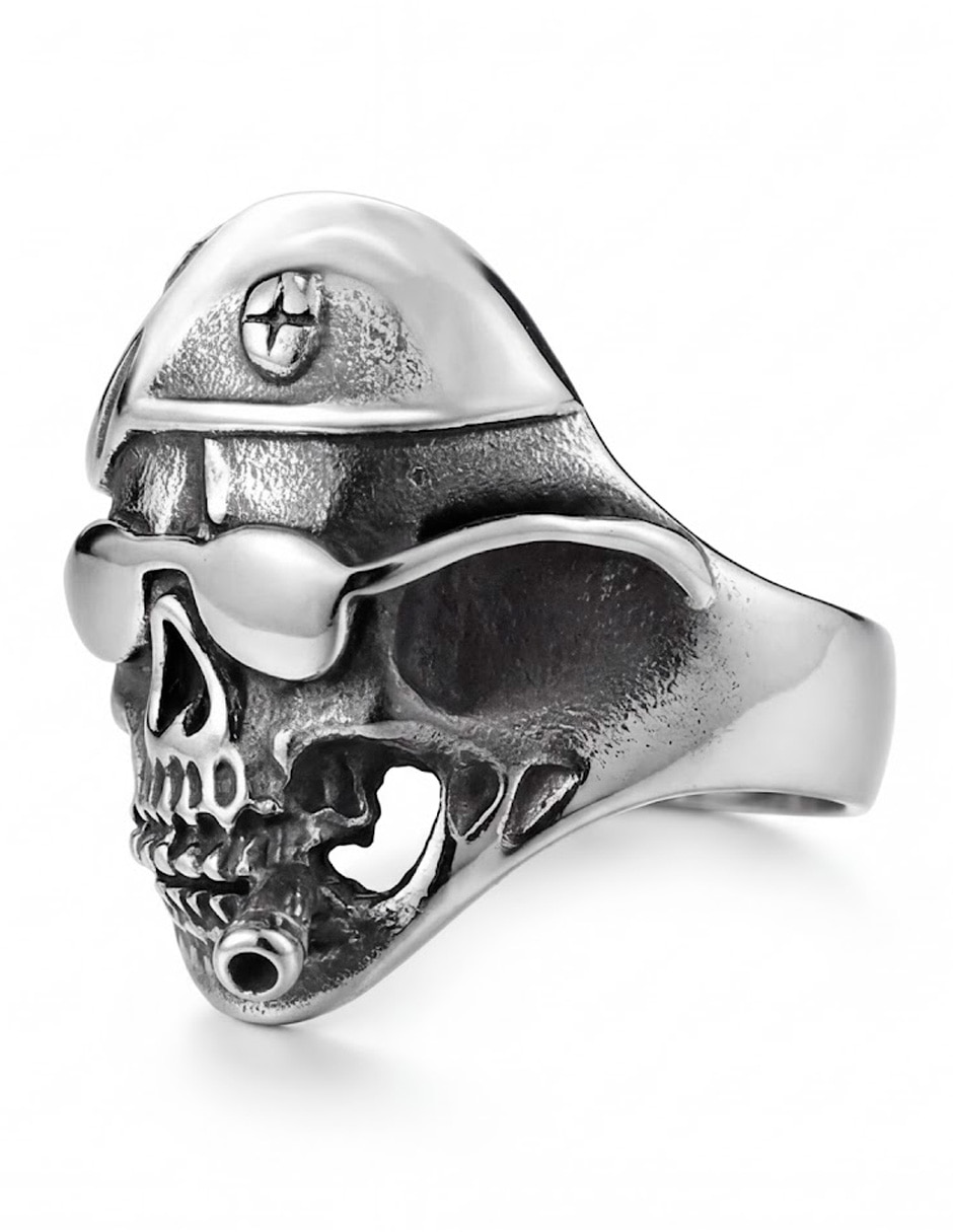 Anillo calavera nira calaveras de acero inoxidable brillante