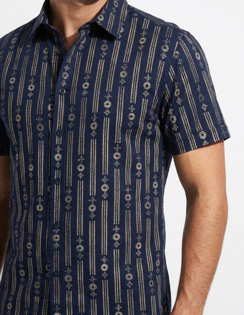 Camisa casual Pavini manga corta para hombre