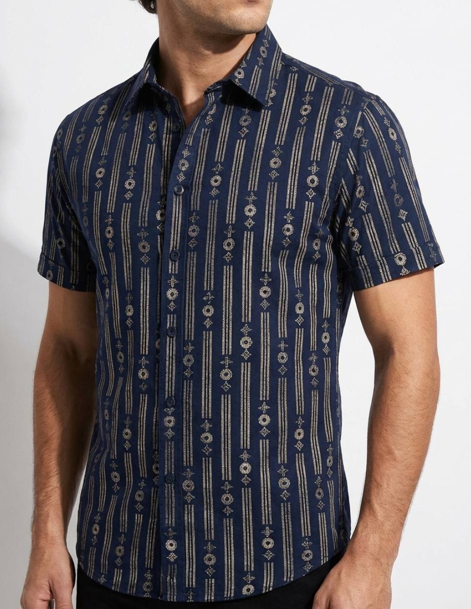 Camisa casual Pavini manga corta para hombre