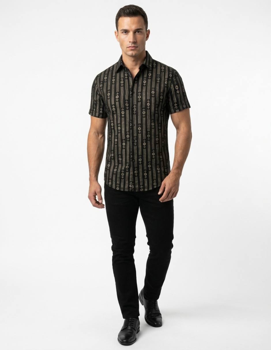 Camisa casual manga corta para hombre 4