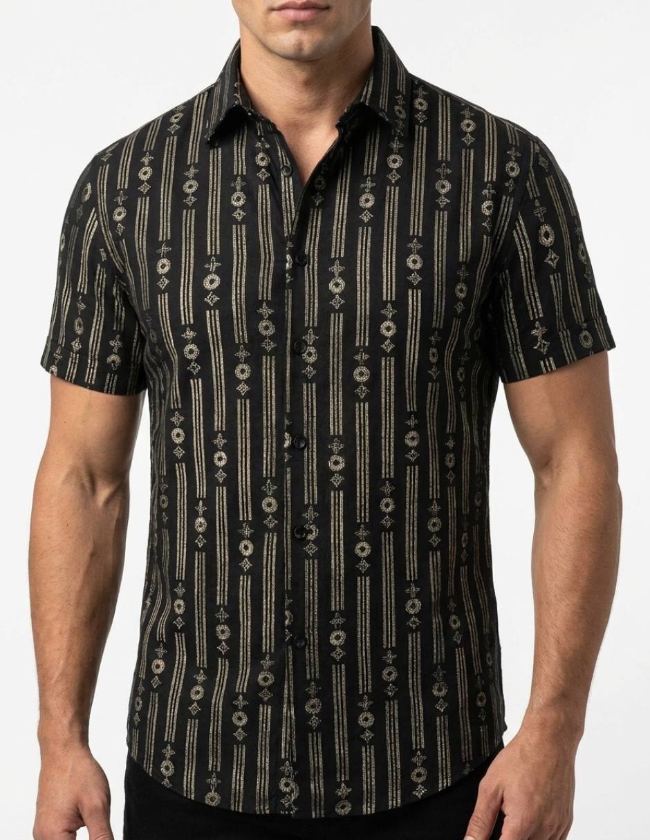 Camisa casual manga corta para hombre 1