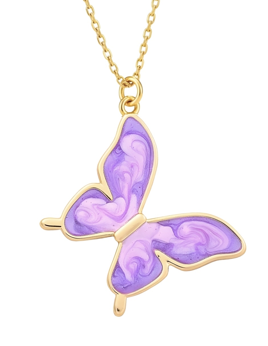 Collar con dije de mariposa Aurore con acabado chapa de oro 18 K