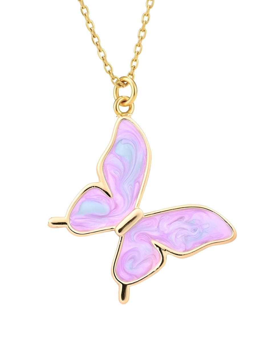 Collar con dije de mariposa Aurore con acabado chapa de oro 18 K
