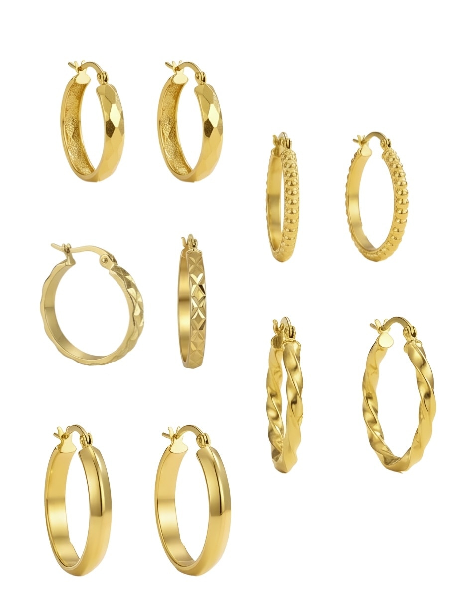 Set de arracadas Zvezda Aurore de 18 k con acabado chapa de oro