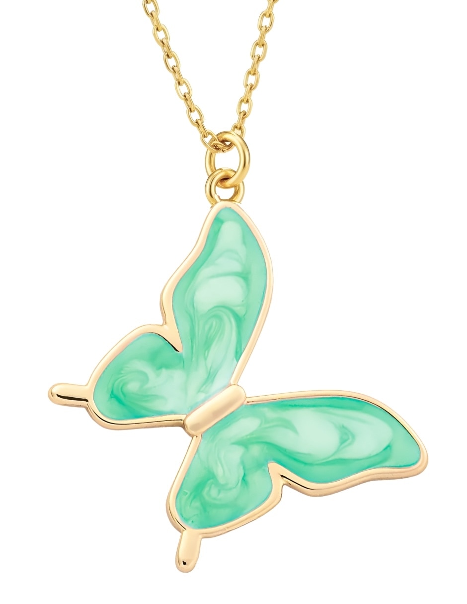Collar con dije de mariposa Aurore con acabado chapa de oro 18 K Collar con dije de mariposa Aurore con acabado chapa de oro 18 K