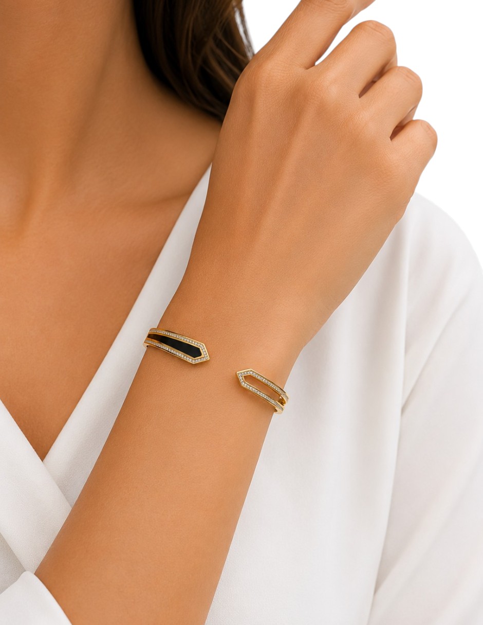 Brazalete velocity de oro laminado 18 k brazalete