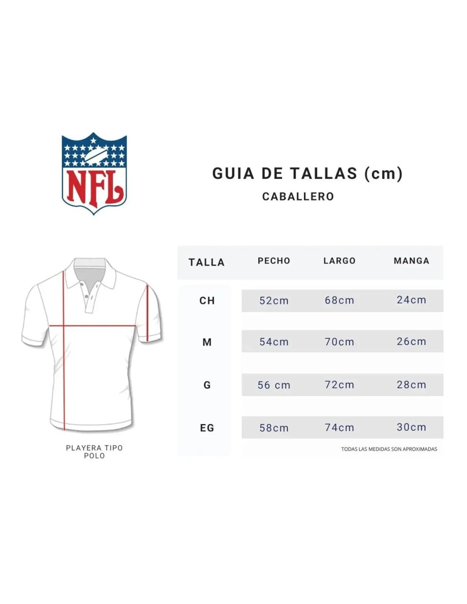 Playera tipo polo nfl nfl para hombre