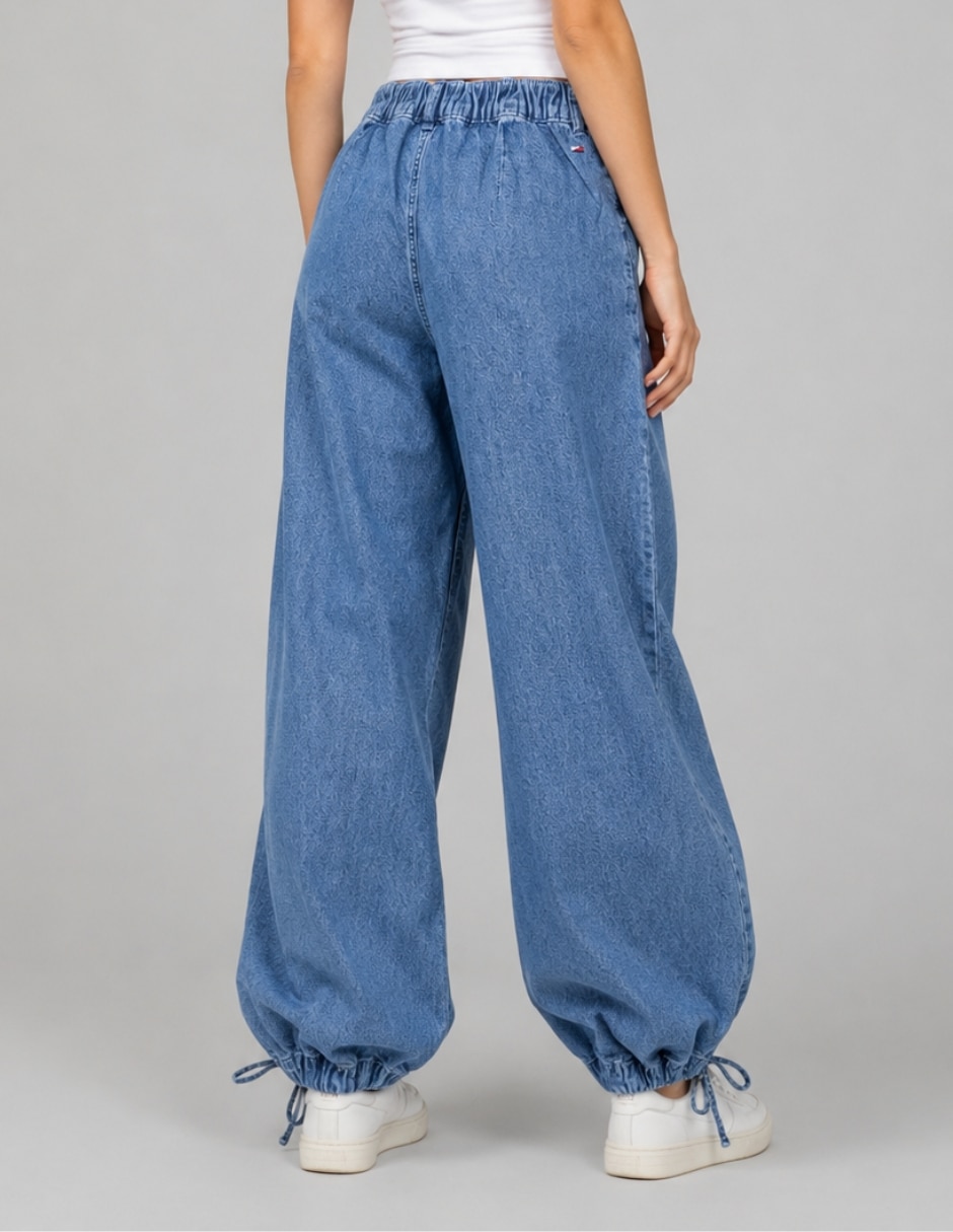 Jeans relajado 25517-D corte cintura alta para mujer 4