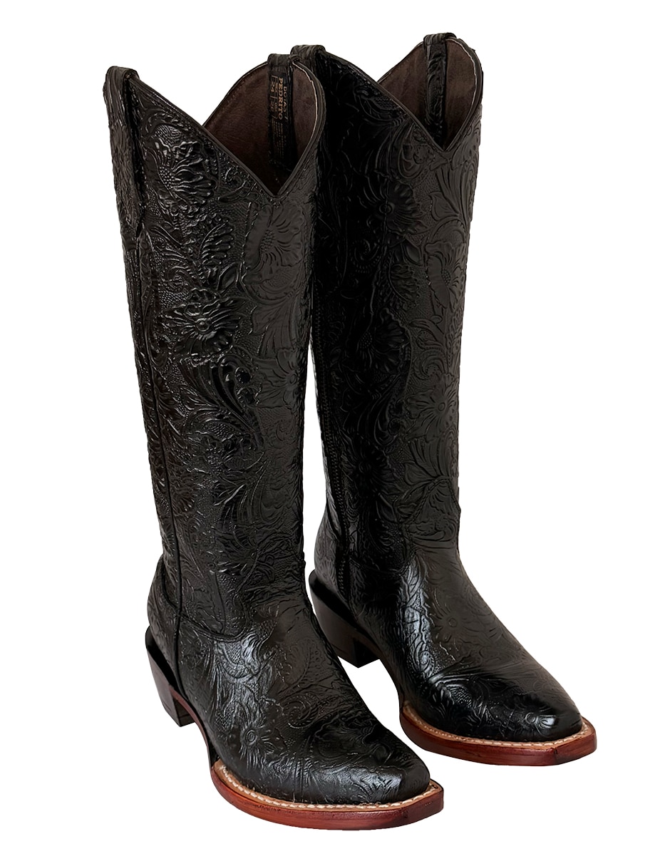 Bota cowboy abajo de la rodilla de piel para mujer 2