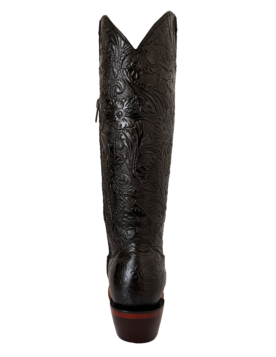 Bota cowboy abajo de la rodilla de piel para mujer 5
