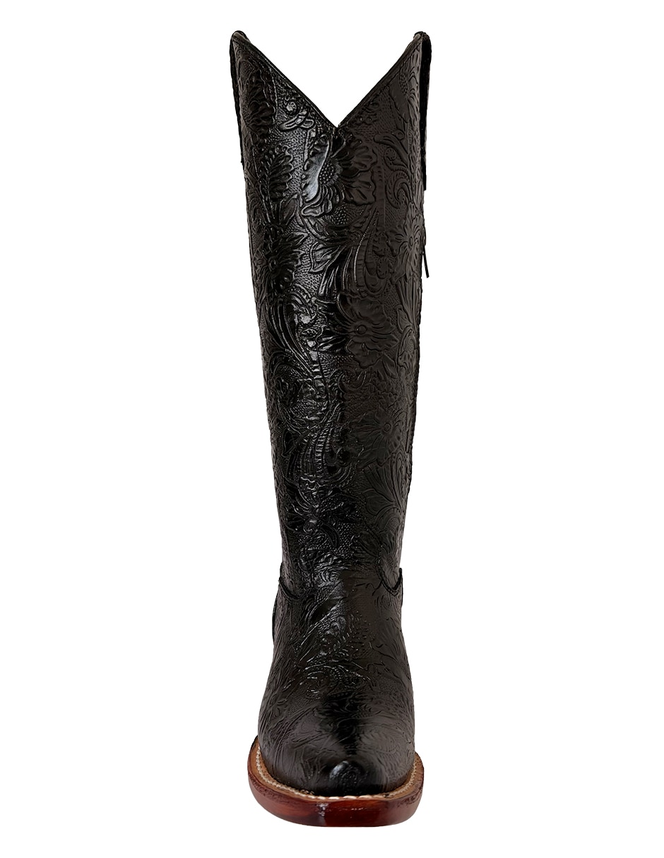 Bota cowboy abajo de la rodilla de piel para mujer 7