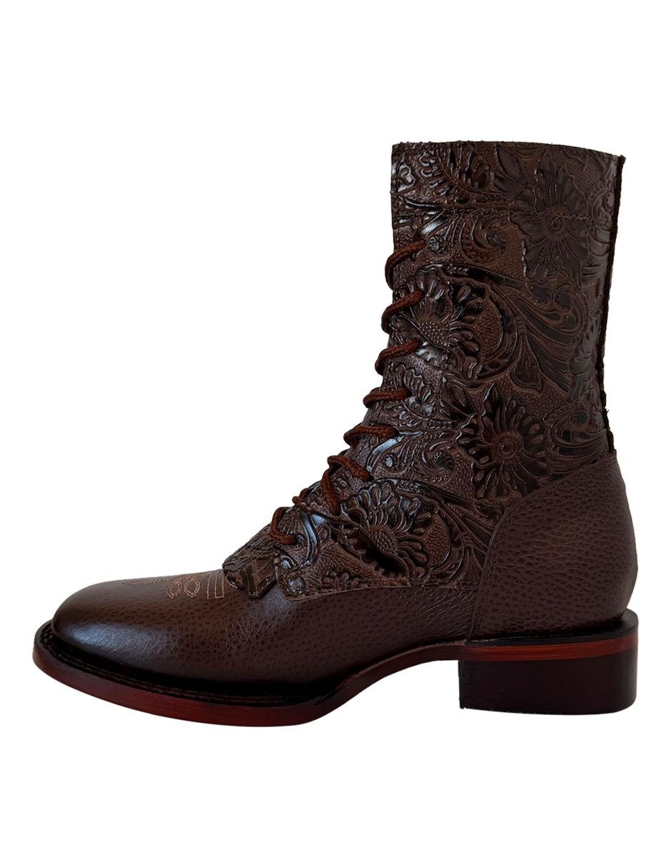 Bota cowboy arriba del tobillo BDP Botas de Pedro de piel para mujer