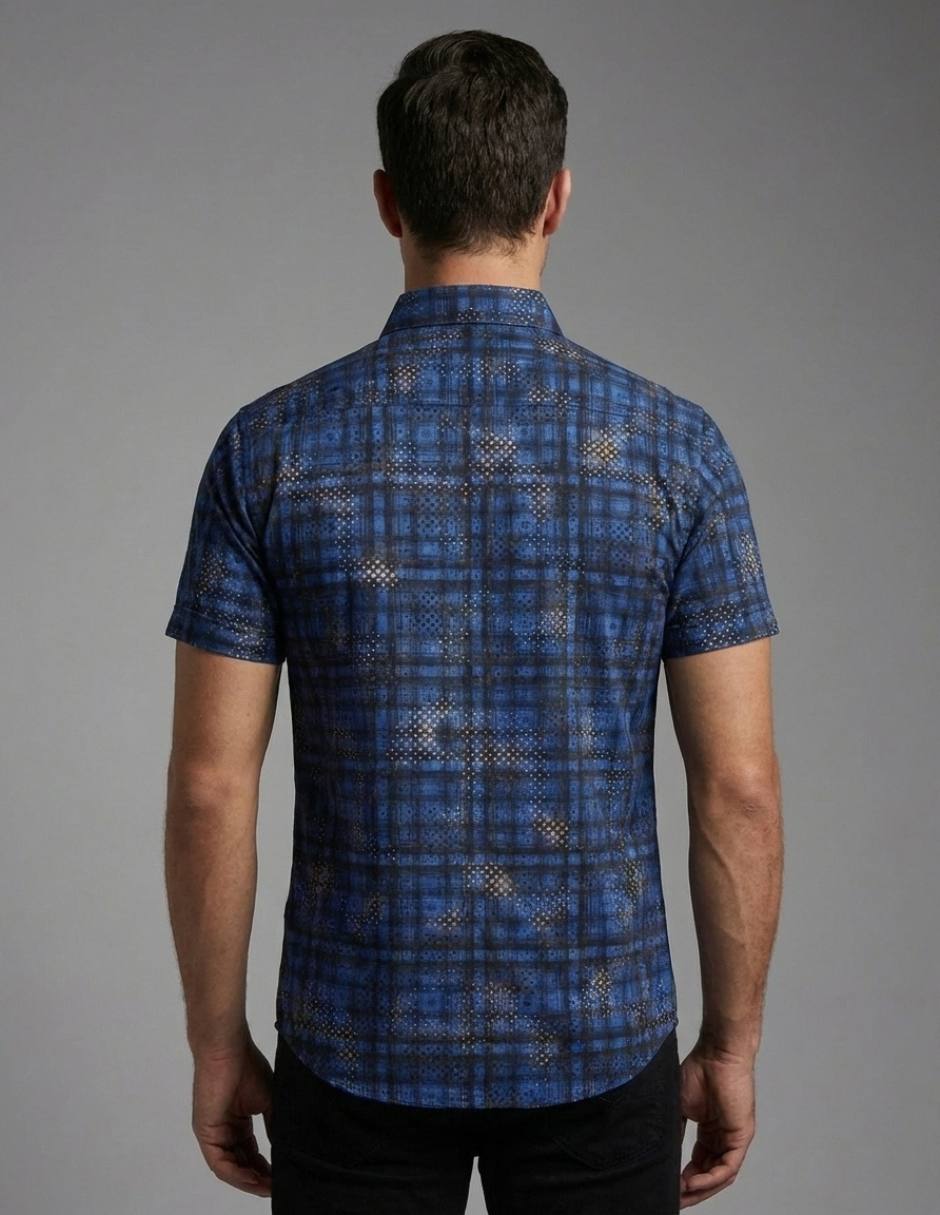 Camisa casual pavini manga corta para hombre