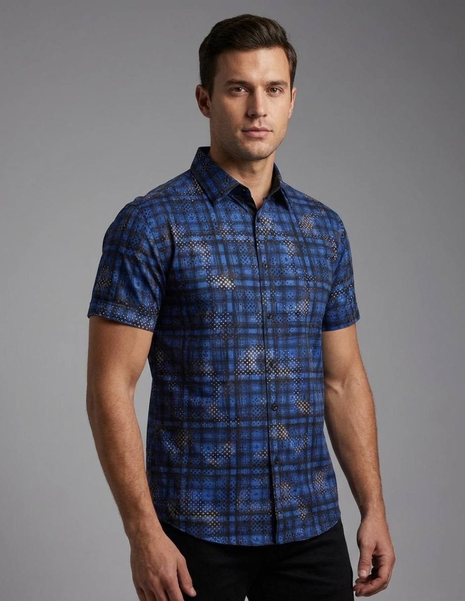 Camisa/Sobrecamisa Casual de (si aplica) Algodón y poliéster manga Corta para hombre Camisa/Sobrecamisa Casual de (si aplica) Algodón y poliéster manga Corta para hombre