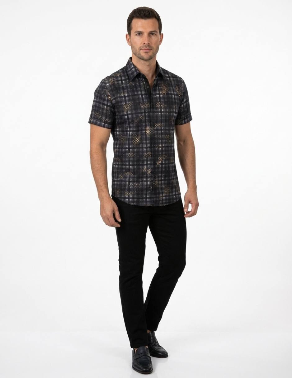 Camisa casual manga corta para hombre 3