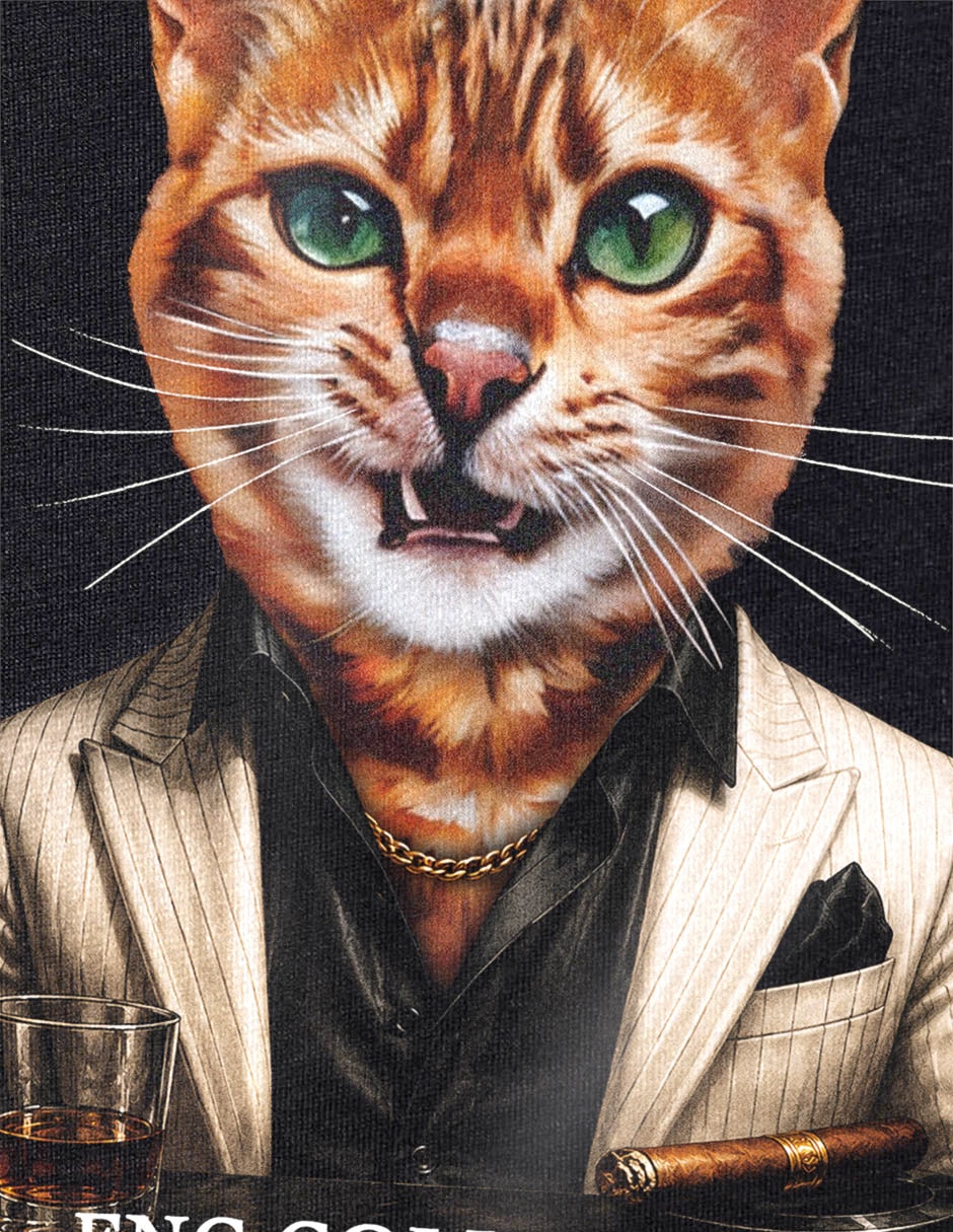 Playera luxury cat cuello redondo para hombre 3