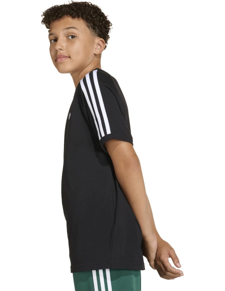 Playera Adidas 3 stripe tee manga corta para niño