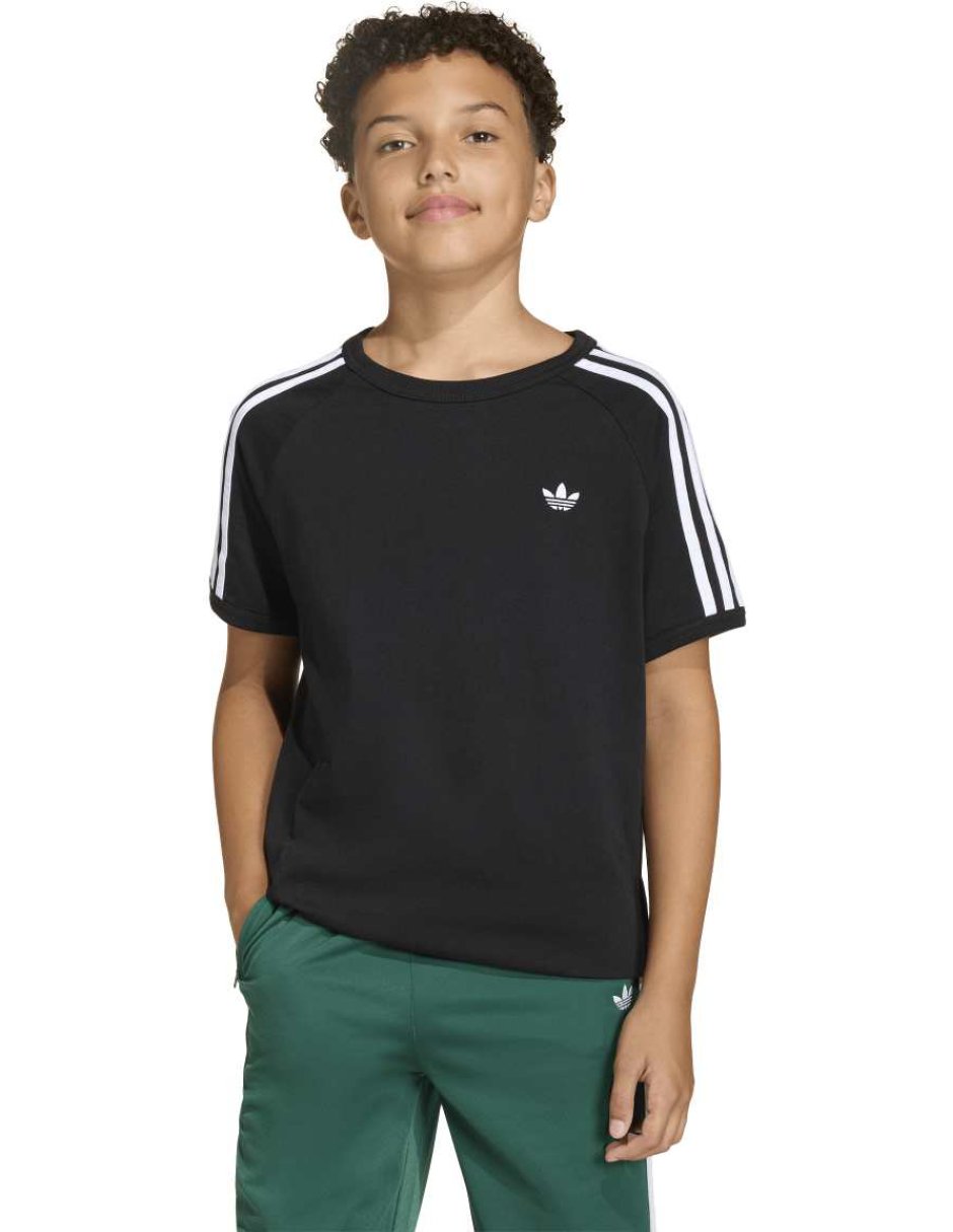 Playera Adidas 3 stripe tee manga corta para niño