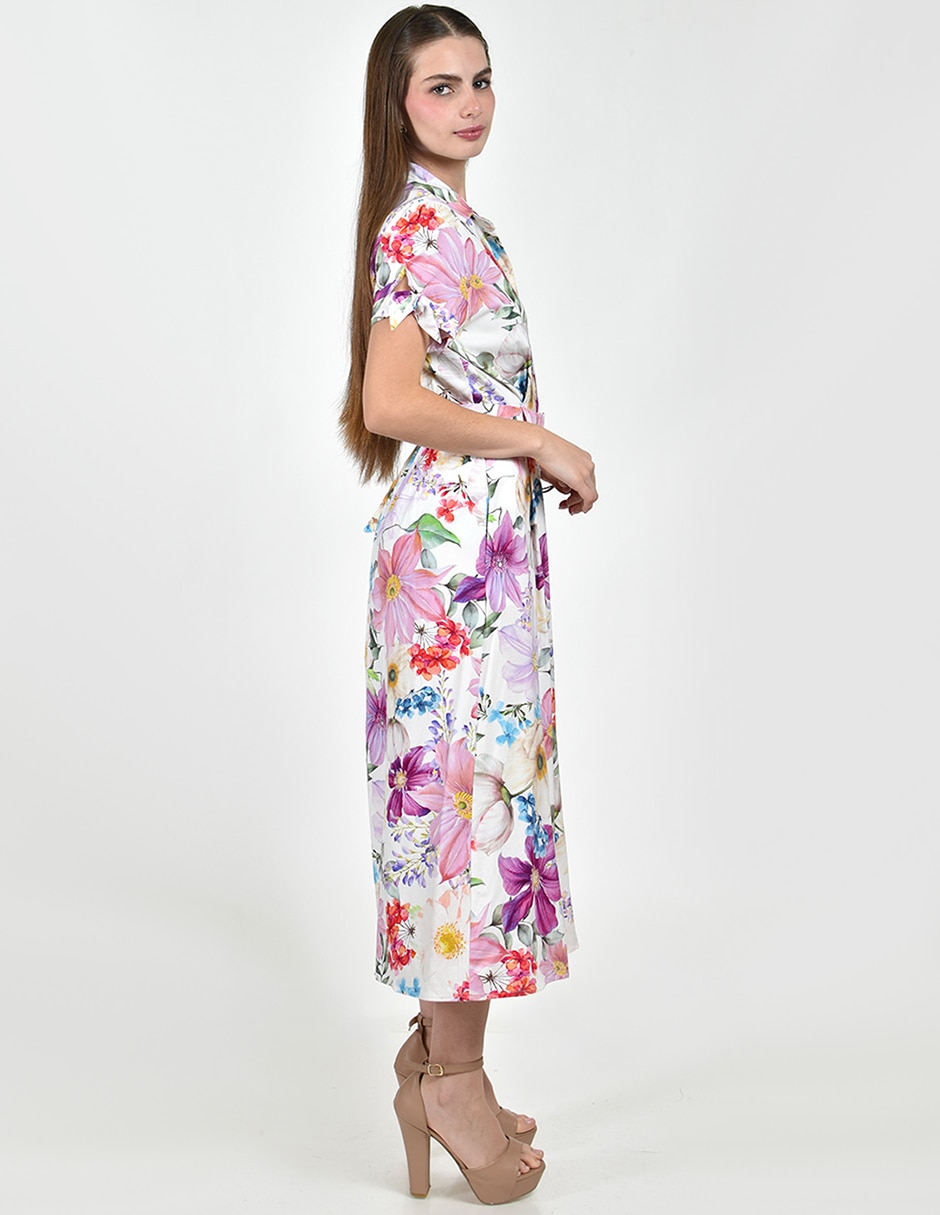 Vestido camisero midi casual para mujer 2