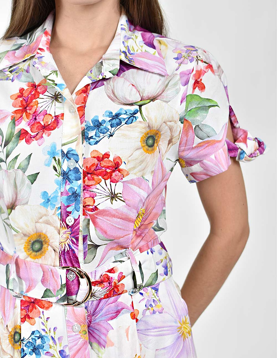 Vestido camisero midi casual para mujer 4