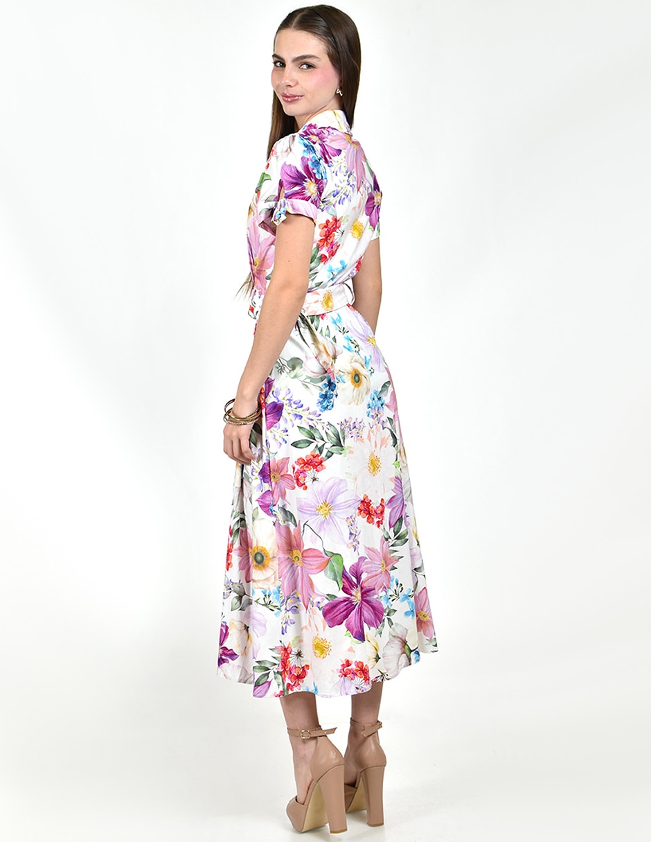 Vestido camisero midi casual para mujer 5