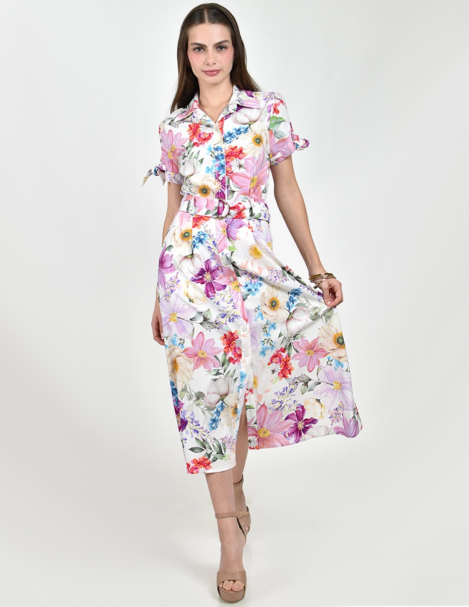 Vestido camisero midi casual para mujer Vestido camisero midi casual para mujer