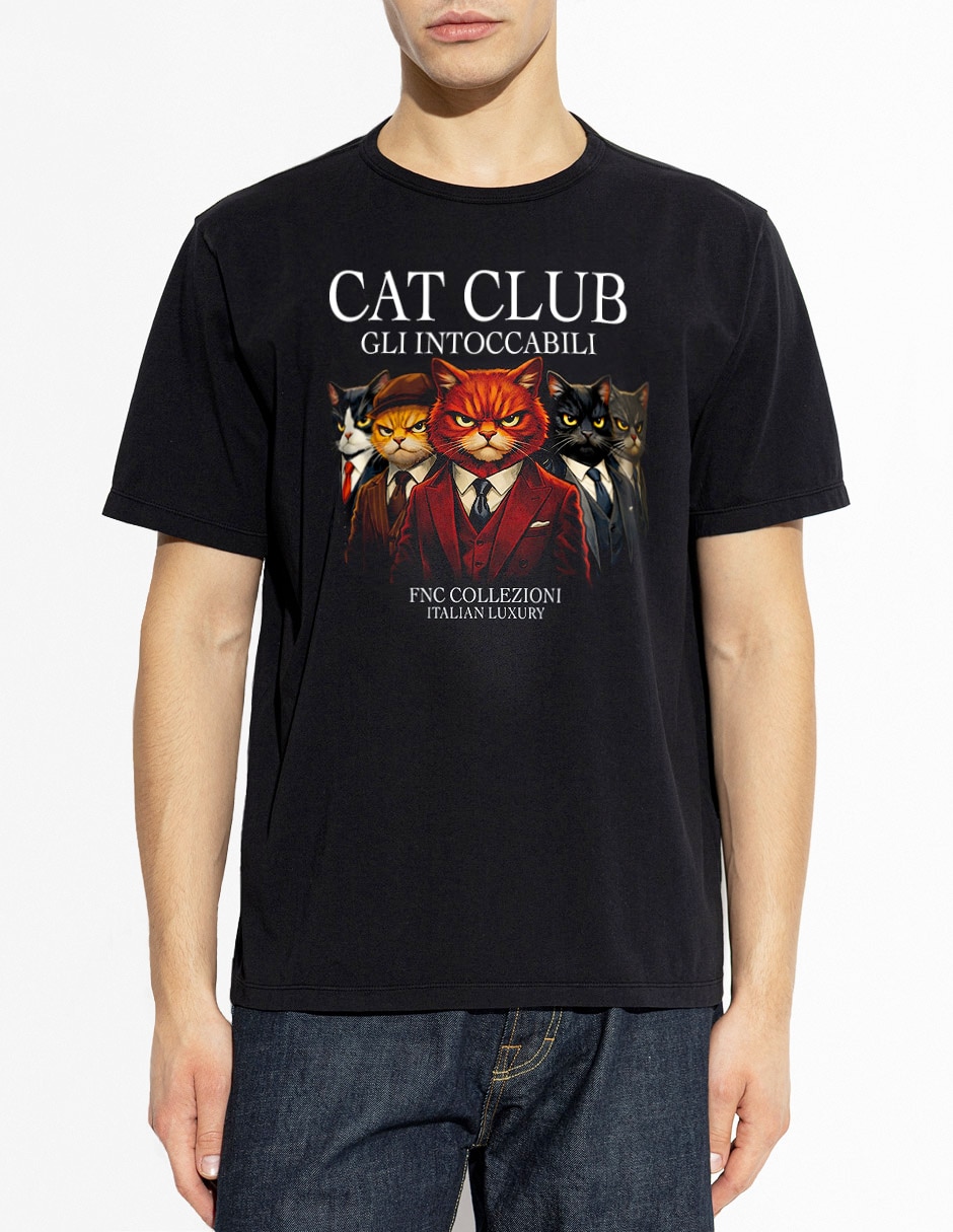 Playera Cat club cuello redondo para hombre