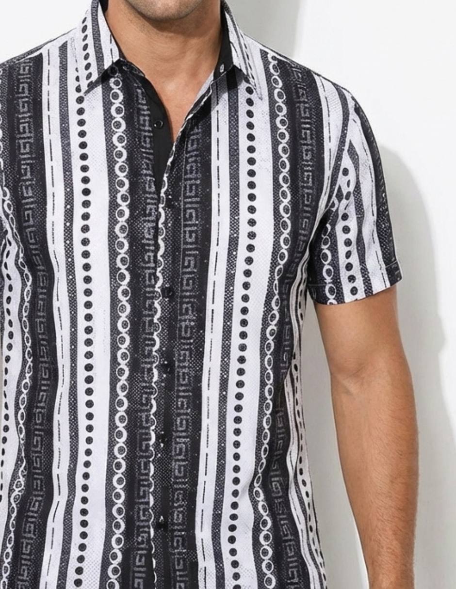Camisa casual pavini manga corta para hombre