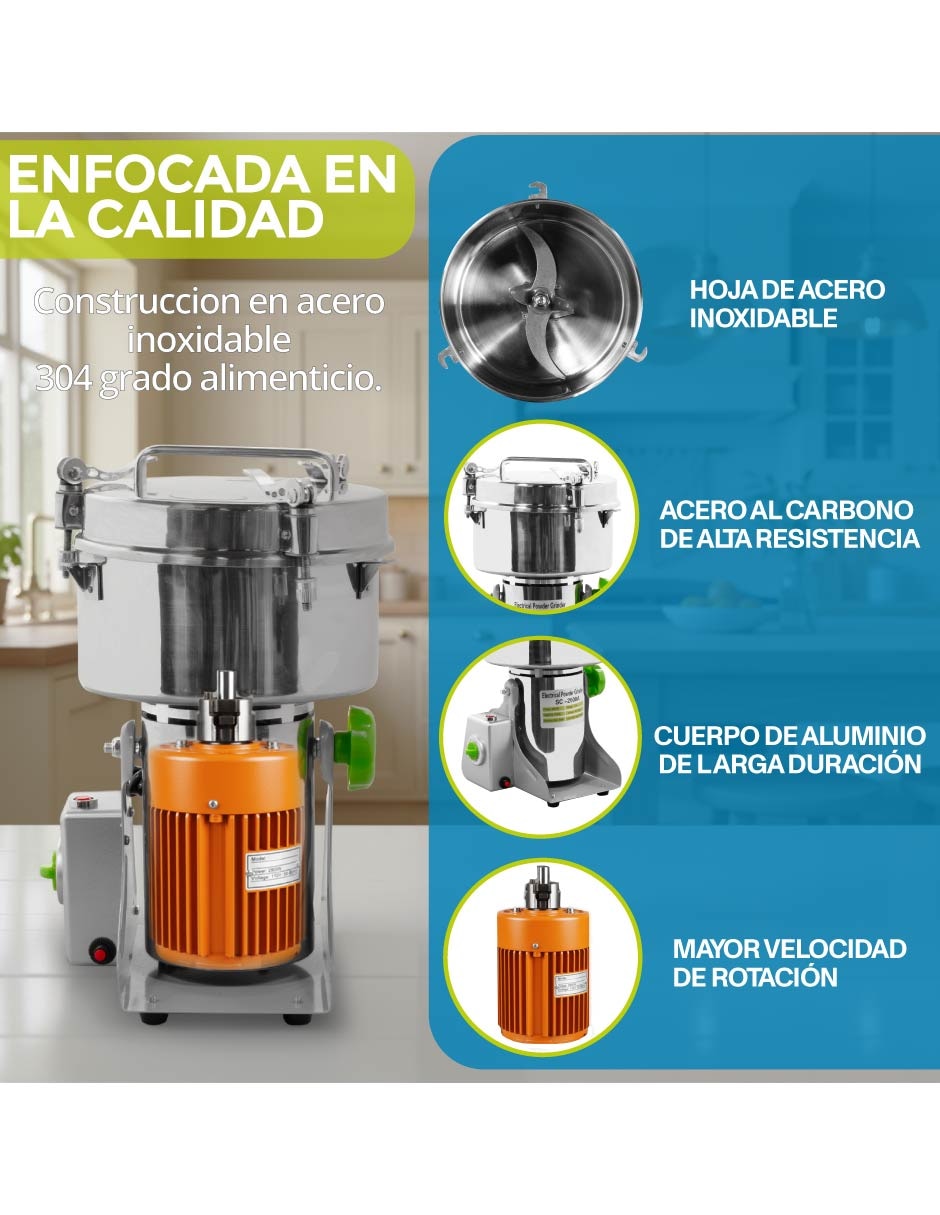 Molino para especias eléctrico Onof Granulox de Acero inoxidable