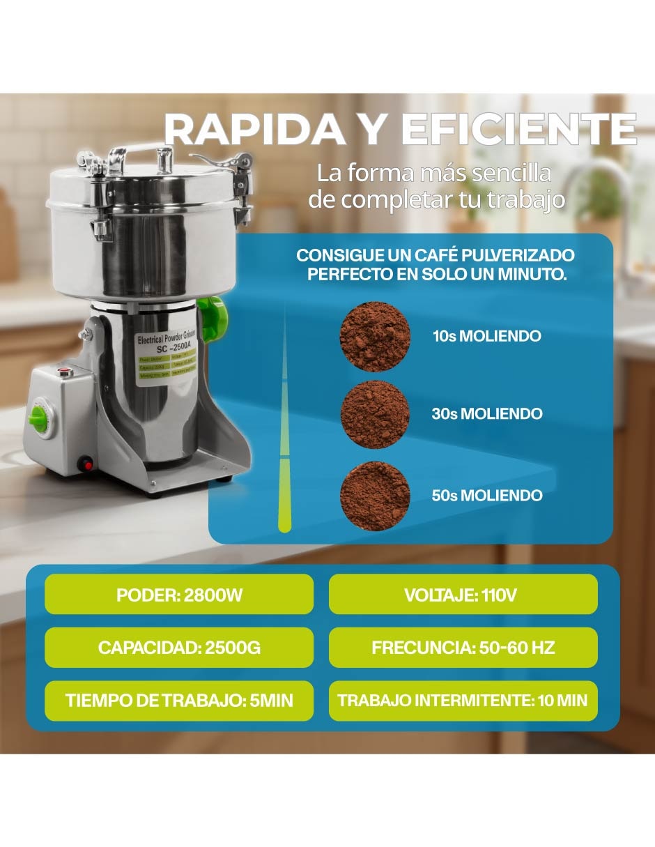 Molino para especias eléctrico Onof Granulox de Acero inoxidable