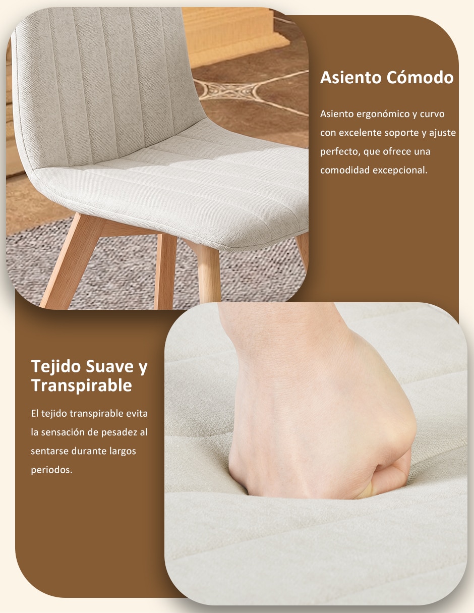 Juego de sillas 2 piezas de comedor Home Make de madera