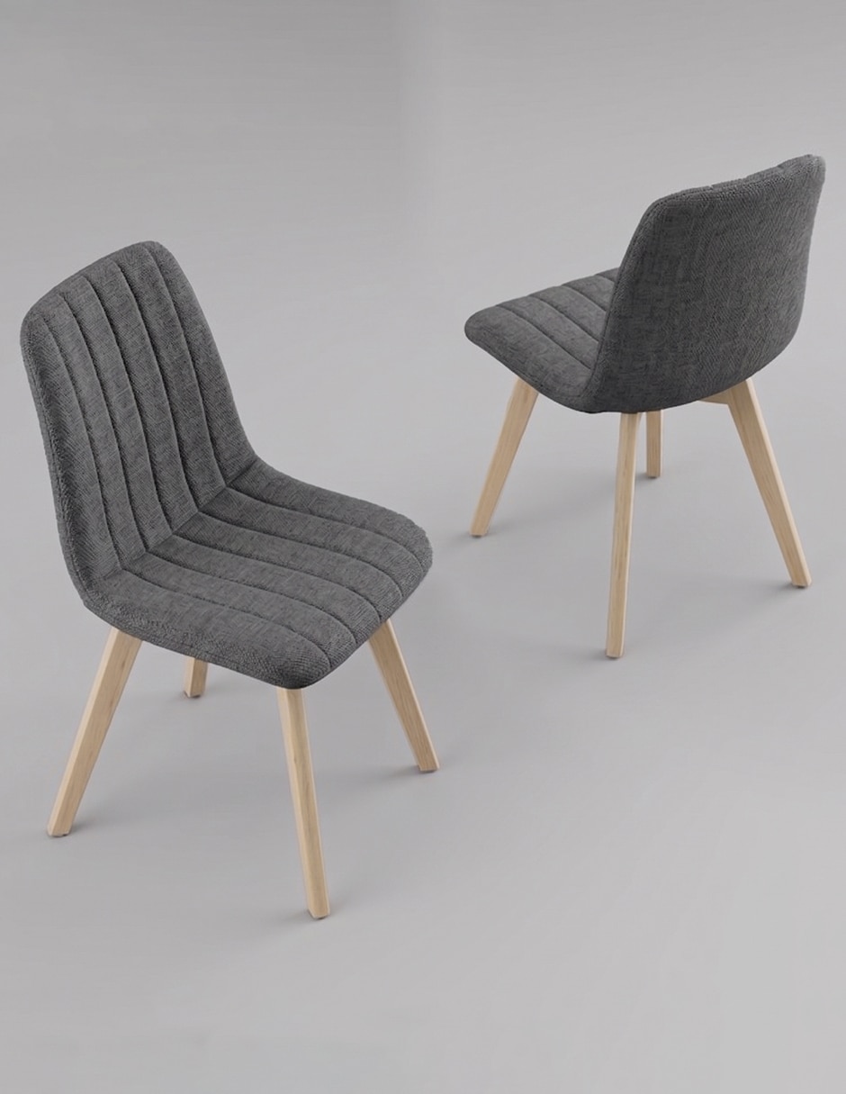Juego de sillas 2 piezas de comedor de madera 1