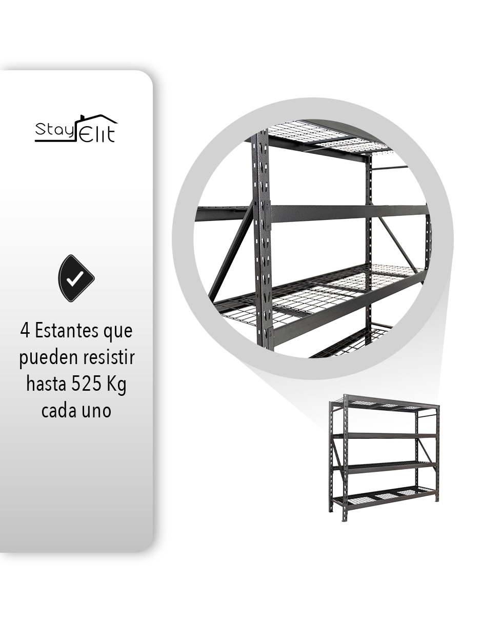 Rack de pared 4 compartimentos Stay Elit industrias y oficinas