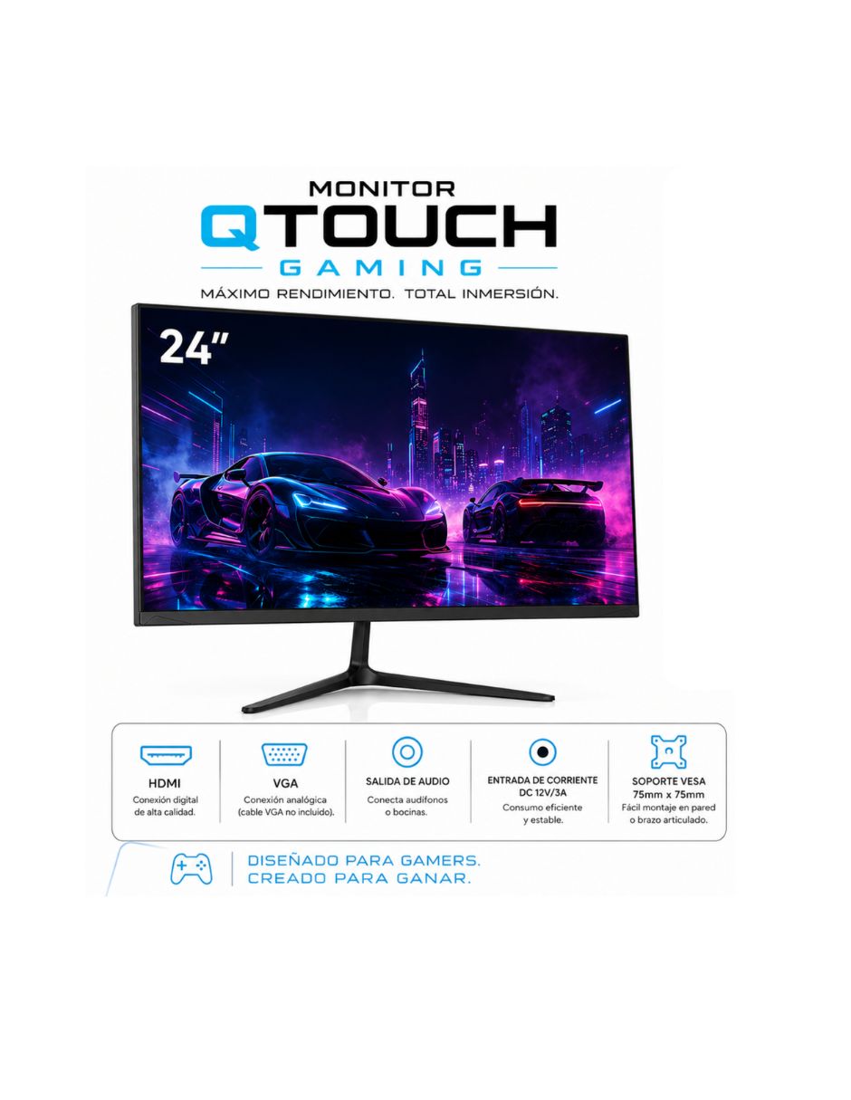 Monitor gamer GMQT-2400 VA Full HD 24 pulgadas 3