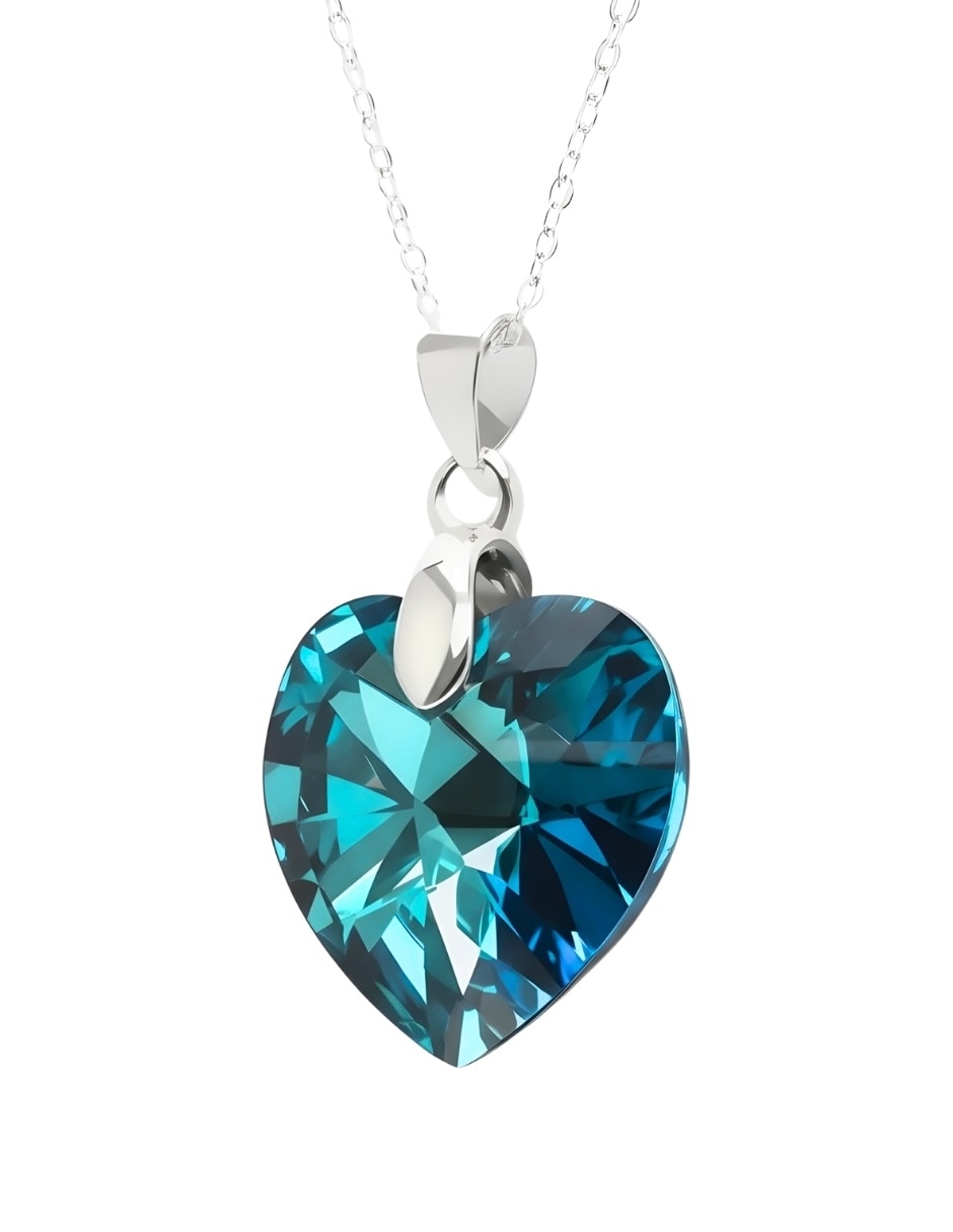Aretes y collar de Corazón ZVEZDA Élan de plata