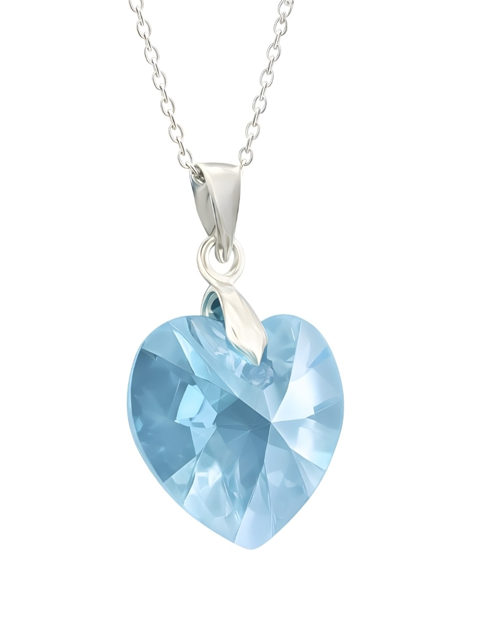 Aretes y collar de Corazón ZVEZDA Élan de plata
