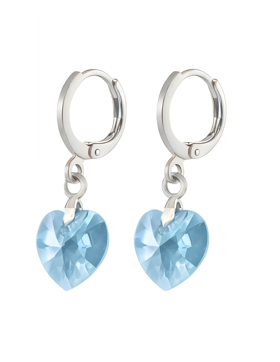 Aretes y collar de Corazón ZVEZDA Élan de plata