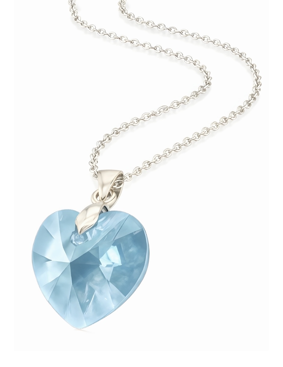 Aretes y collar de Corazón ZVEZDA Élan de plata