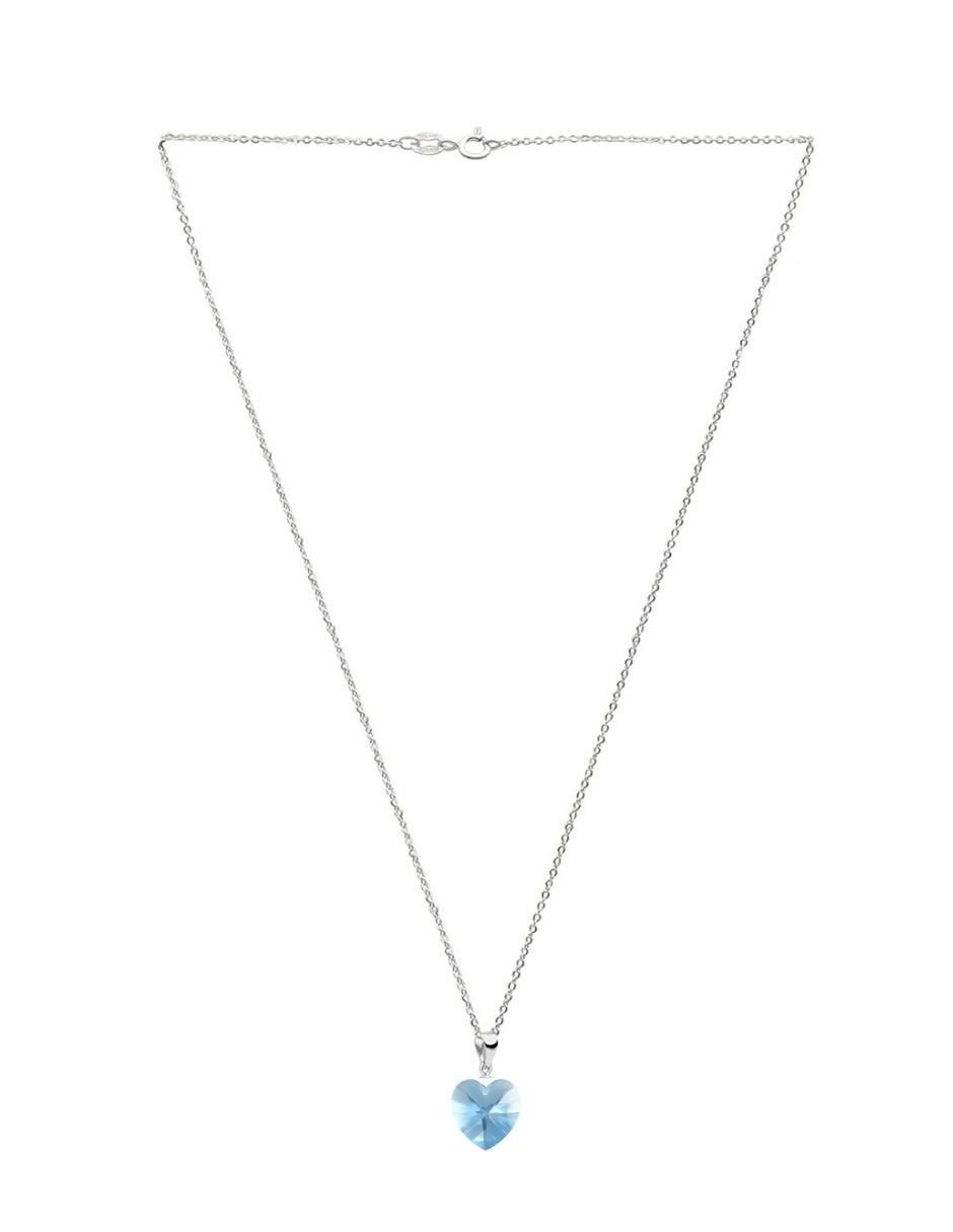 Aretes y collar de Corazón ZVEZDA Élan de plata