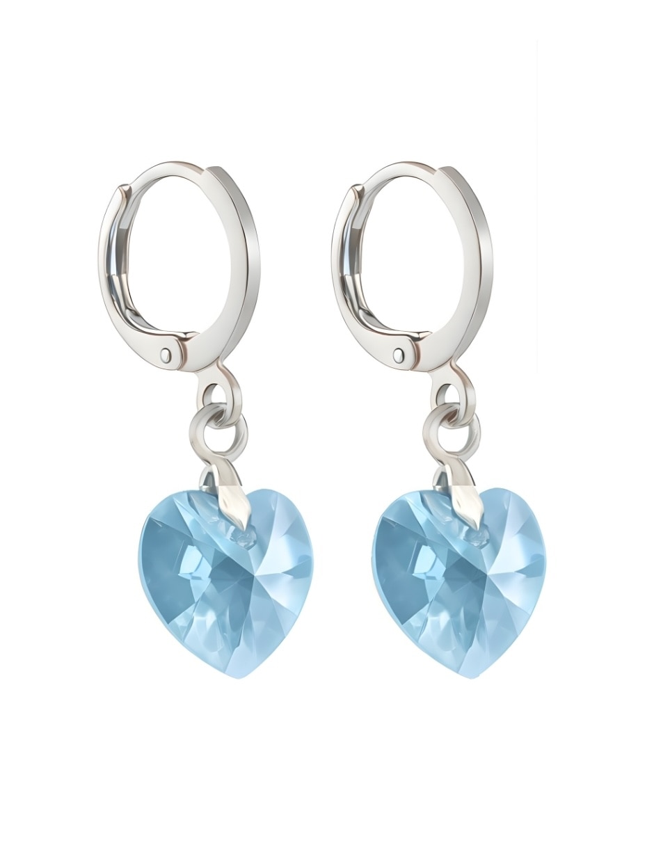 Aretes y collar de Corazón ZVEZDA Élan de plata