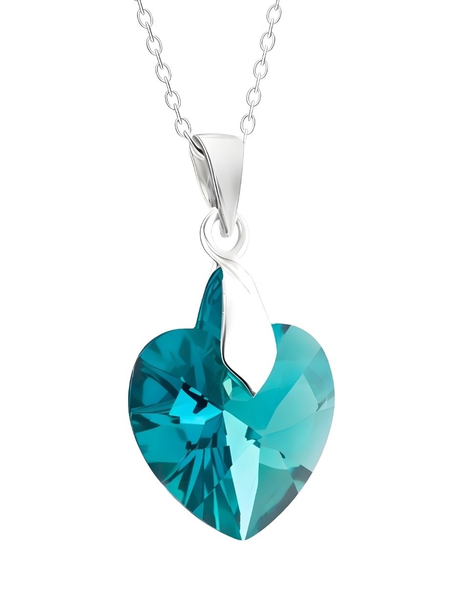 Aretes y collar de Corazón ZVEZDA Élan de plata