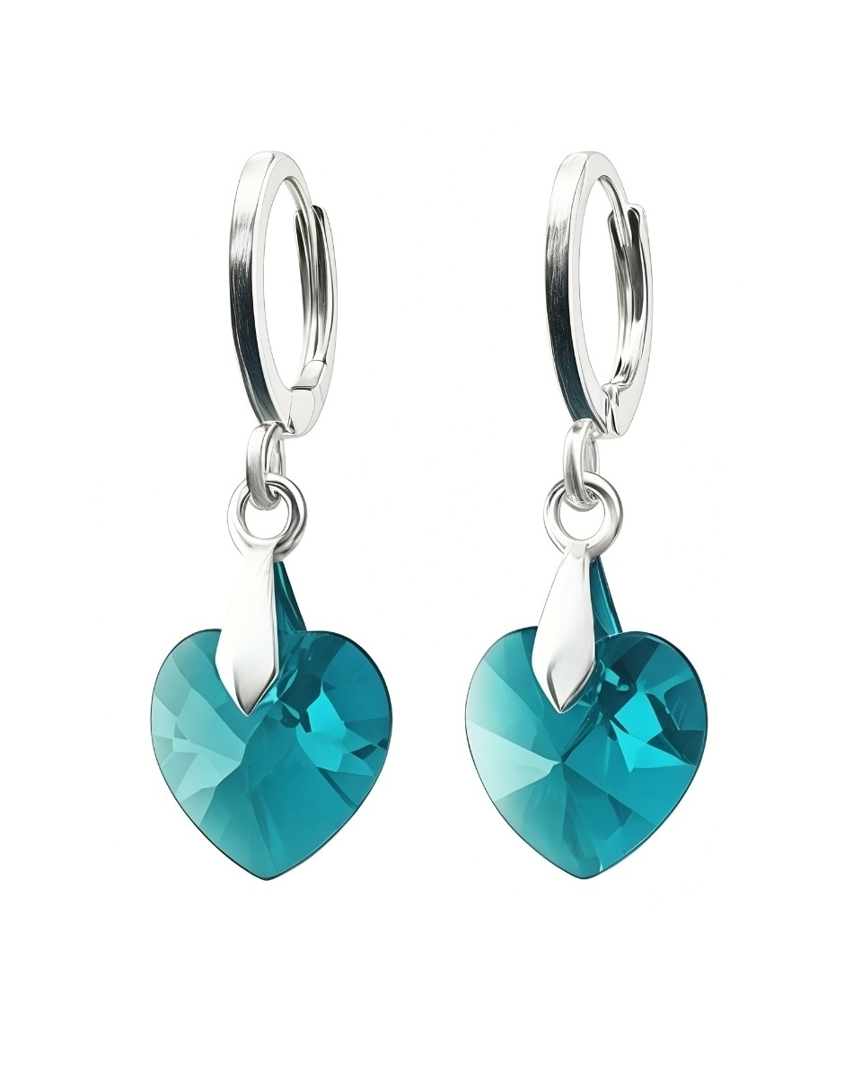 Aretes y collar de Corazón ZVEZDA Élan de plata