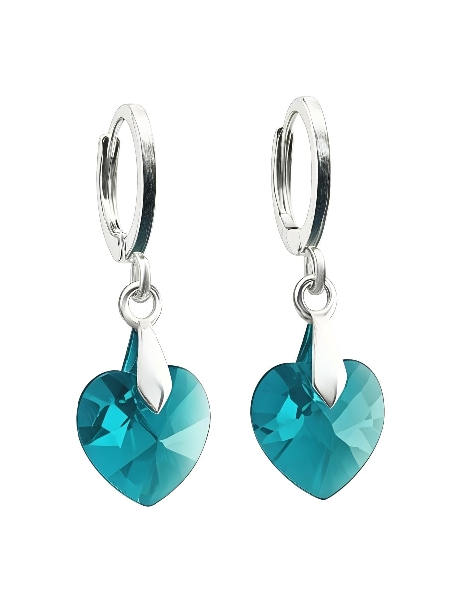 Aretes y collar de Corazón ZVEZDA Élan de plata