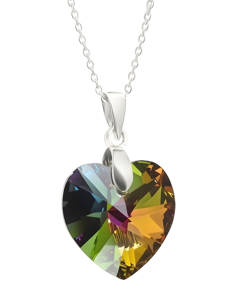 Aretes y collar de Corazón ZVEZDA Élan de plata