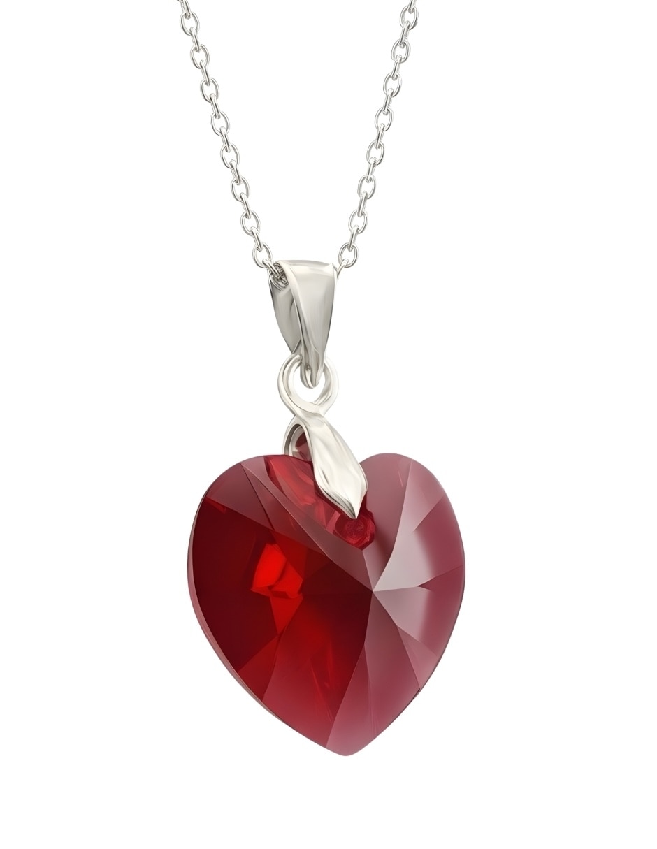 Aretes y collar de Corazón ZVEZDA Élan de plata