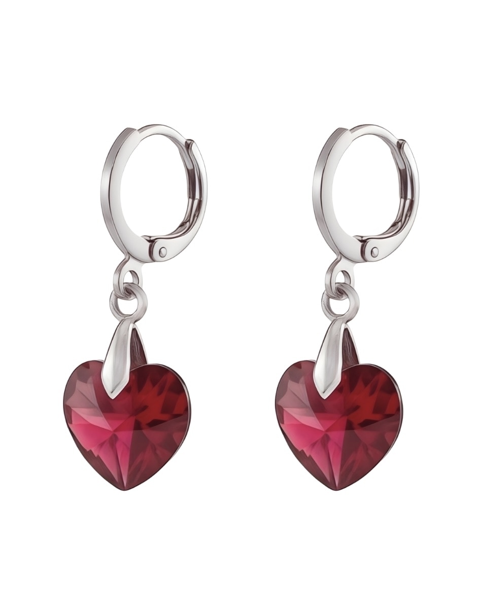 Aretes y collar de Corazón ZVEZDA Élan de plata