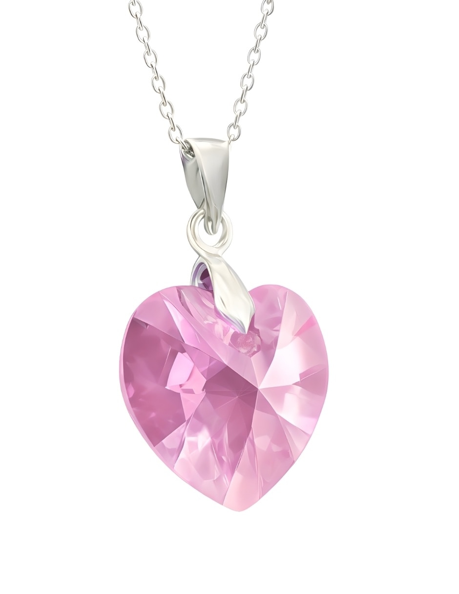 Aretes y collar de Corazón ZVEZDA Élan de plata