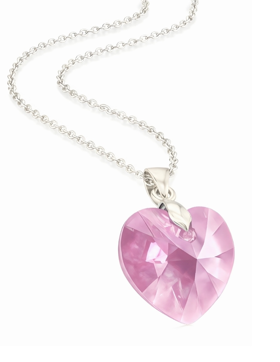 Aretes y collar de Corazón ZVEZDA Élan de plata